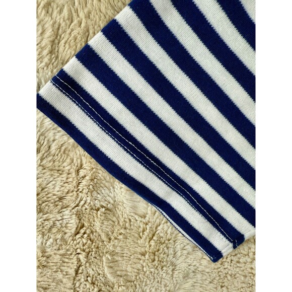 NWT Quacker Factory Blue White Striped Top Size XL Rhinestones 3/4 Sleeve - Picture 6 of 17